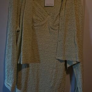 Cider Crinkled Mini Dress in Soft Green